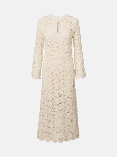 velvet Jovie cotton-blend guipure lace midi dress