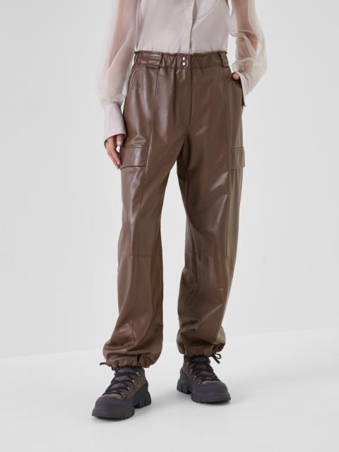 Lux nappa leather utility trousers