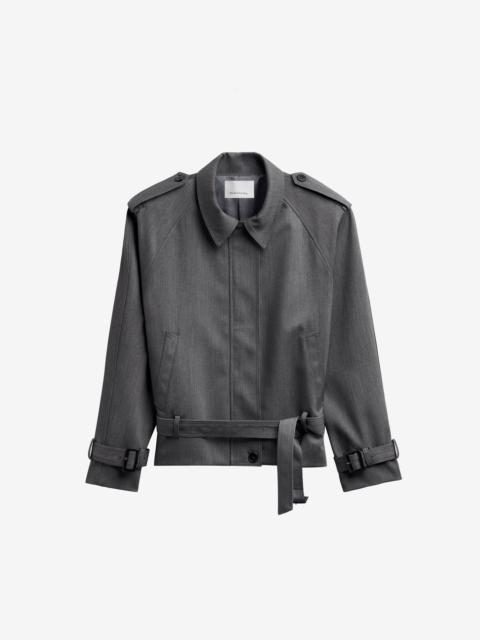 The Frankie Shop Avray Short Trench - Grey