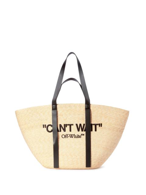 Off-White Quote Panier Rafia Bag