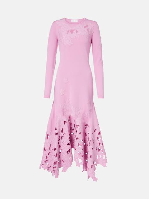 Oscar de la Renta Floral embroidered midi dress
