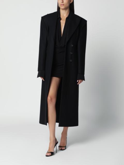 THE ANDAMANE Black single-breasted coat with structured shoulders