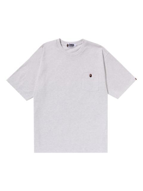 BAPE Ape Head One Point Relaxed Fit Pocket Tee 'Grey'