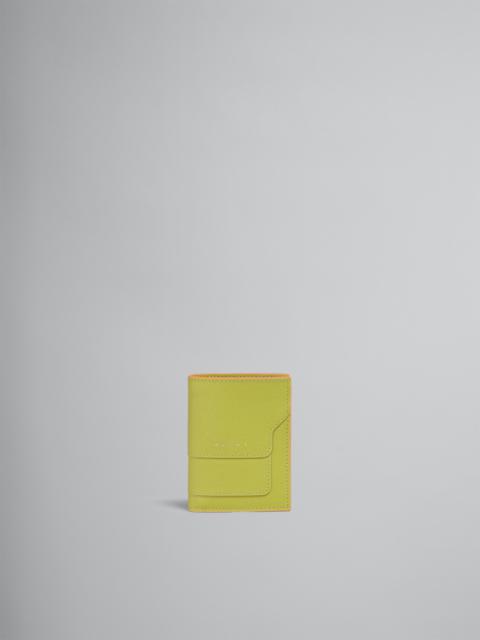 Marni GREEN SAFFIANO LEATHER BI-FOLD  WALLET