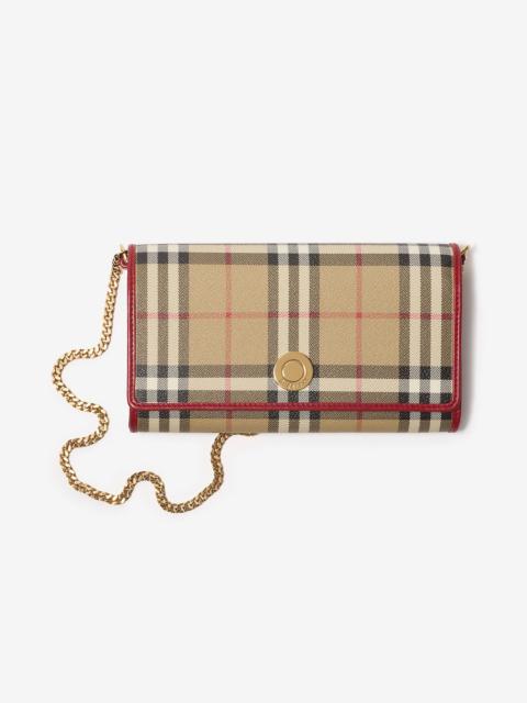 Burberry Check Chain Strap Wallet