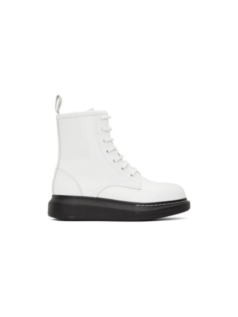 Alexander McQueen White Hybrid Lace-Up Boots