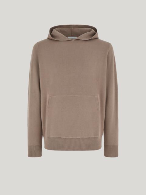 Canali BEECHWOOD-BLEND FABRIC STITCH SANDSTONE HOODED SWEATSHIRT
