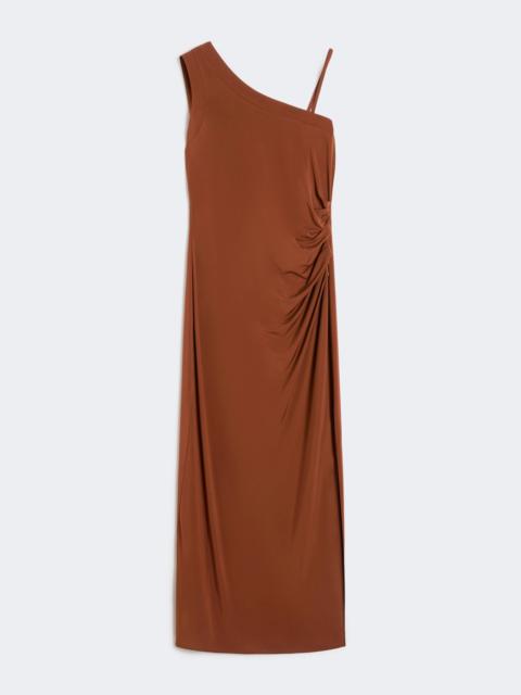 Max Mara FIABE Jersey one-shoulder dress - CHOCOLATE