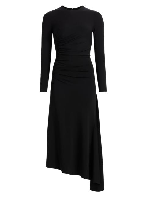 MICHAEL KORS COLLECTION Women's Ruched Jersey Asymmetric Midi-Dress - Black
