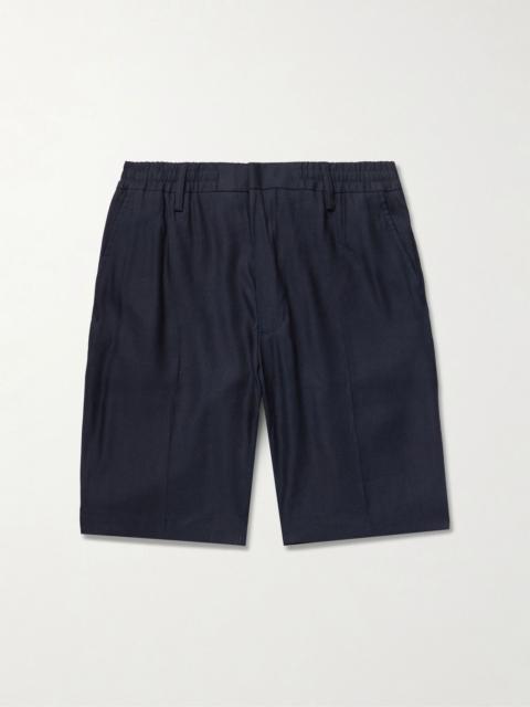 NN07 Billie 1808 Straight-Leg LENZING™ ECOVERO™ and Linen-Blend Shorts Navy