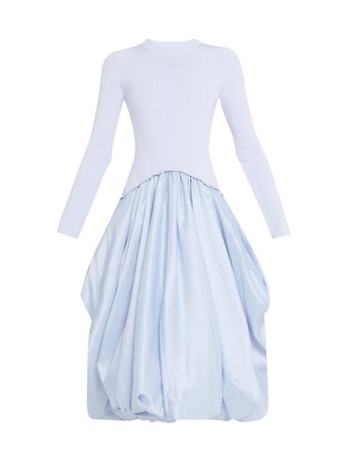 SIMKHAI Women's Kenlie Mixed-Media Bubble Skirt Midi-Dress - Blue