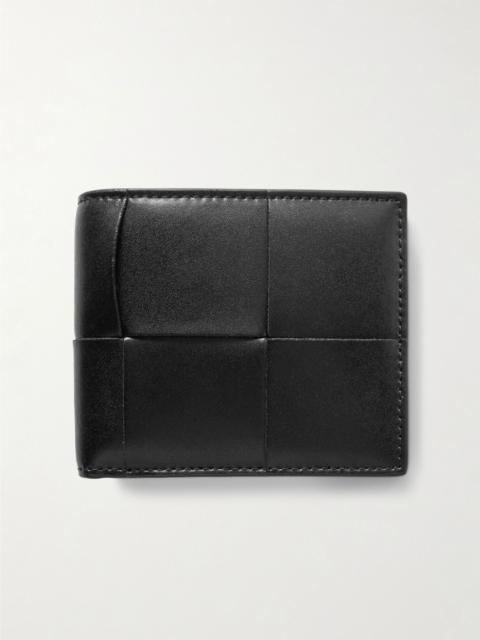 Bottega Veneta Cassette Intrecciato Leather Billfold Wallet Black