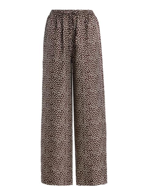 ASCENO The Aurelia Silk Wide-Leg Pants