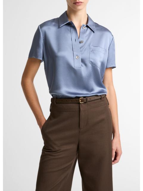 Vince Silk Short-Sleeve Polo Shirt