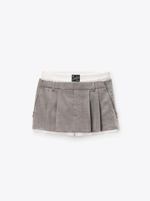 Alexander Wang ZIP DETAIL PRE-STYLED MID-RISE PLEATED SKORT