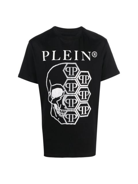 embellished skull logo-print T-shirt