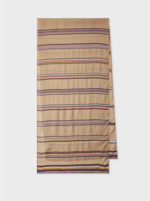 Paul Smith Women's Broken 'Signature Stripe' Silk-Blend Scarf