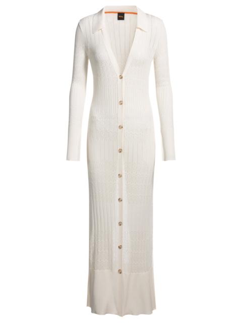 BOSS LONG KNITTED CARDIGAN WITH COLLAR
