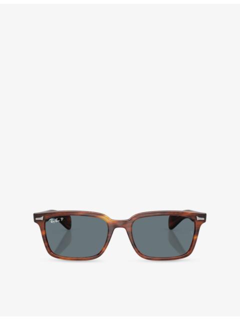 Ray-Ban RB2234 Brunel Square-Frame Tortoiseshell Acetate Sunglasses