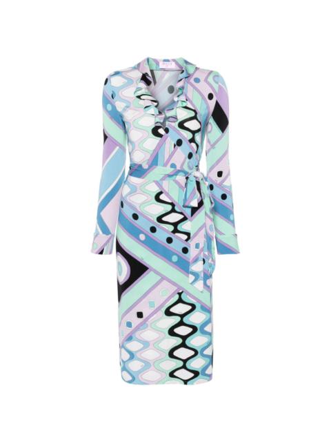 PUCCI geometric wrap midi dress