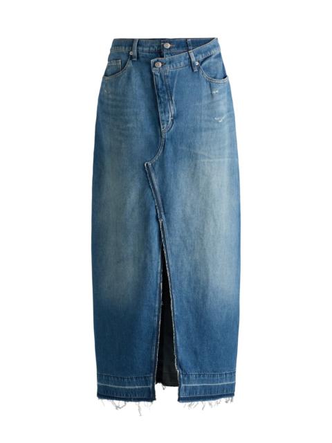 BOSS MAXI-LENGTH DENIM SKIRT WITH FRONT SLIT