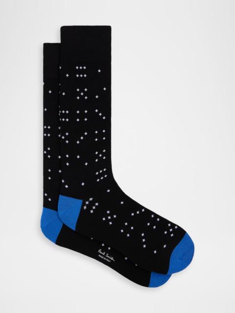 Paul Smith Men & apos;s Polka Dot Dice Cotton Crew Socks