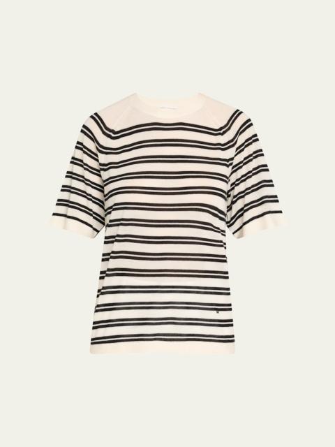 MARIA McMANUS Oversized Stripe Cashmere T-Shirt