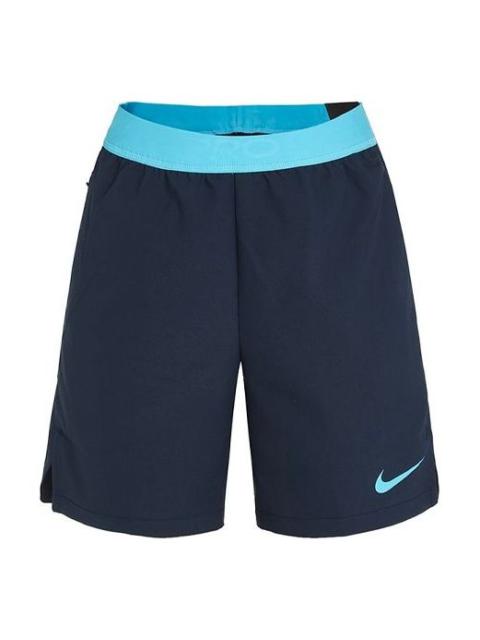 Nike Nike Pro Flex Logo Pattern Casual Sports Shorts Navy Blue Dark blue CJ1958-452