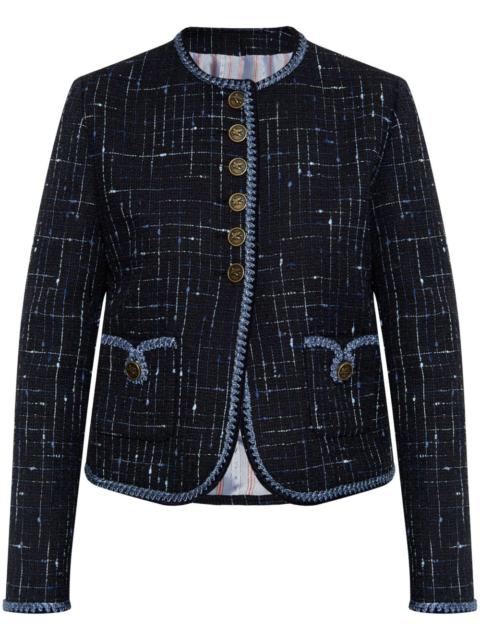 Etro contrast-trim tweed jacket