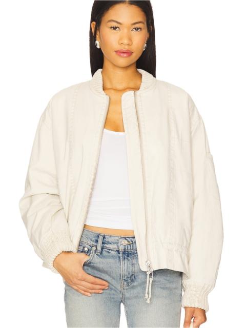FREE PEOPLE x We The Free Jax Washed Bomber In Almond Flour