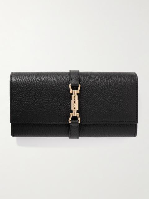 GUCCI Jackie 1961 Embellished Textured-leather Continental Wallet