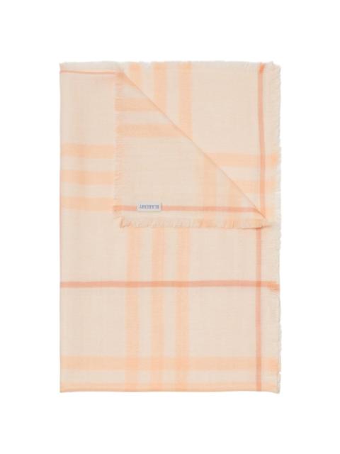Burberry checkered reversible frayed scarf