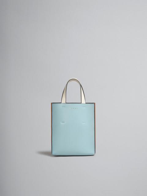 Marni MUSEO MINI BAG IN LIGHT BLUE ORANGE AND WHITE LEATHER