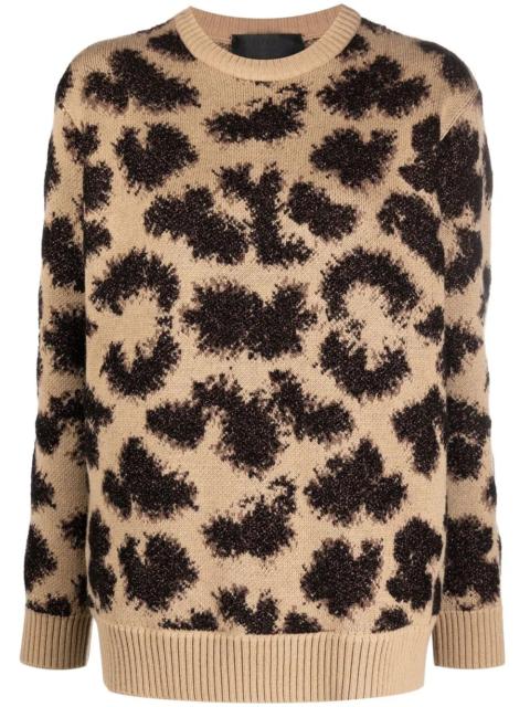 PHILIPP PLEIN long-sleeved lurex leopard jumper