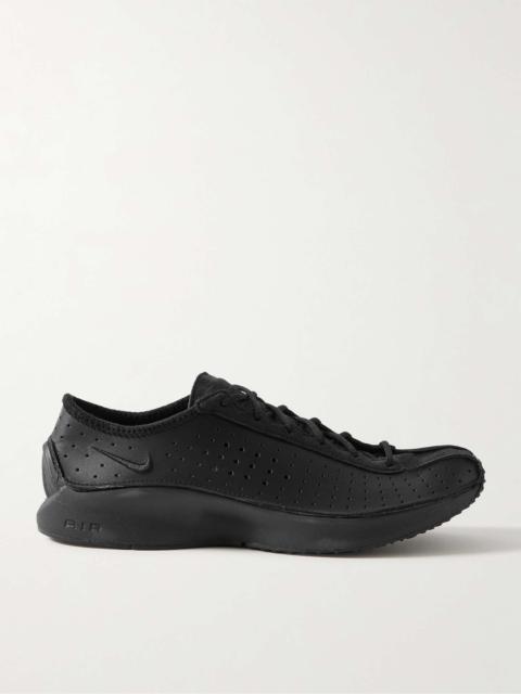 Nike Air Superfly Suede-Trimmed Perforated Leather Sneakers