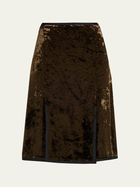 Jil Sander Crushed Velvet Slit Skirt