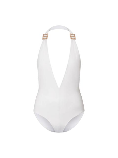 Louis Vuitton Brooch Detail V-Neck One-Piece Swimsuit