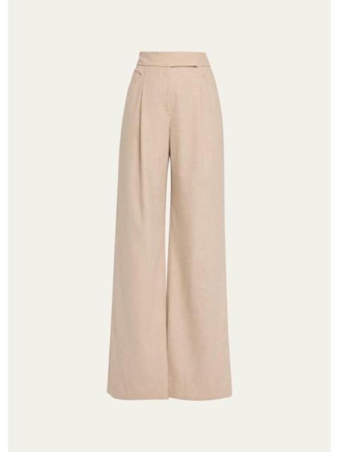 VERONICA BEARD Holt Stretch-Cotton Wide-Leg Pants