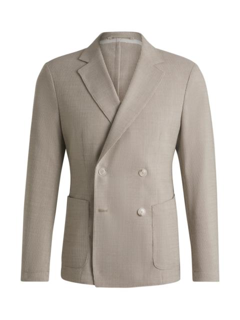 BOSS SLIM-FIT BLAZER IN PATTERNED WOOL