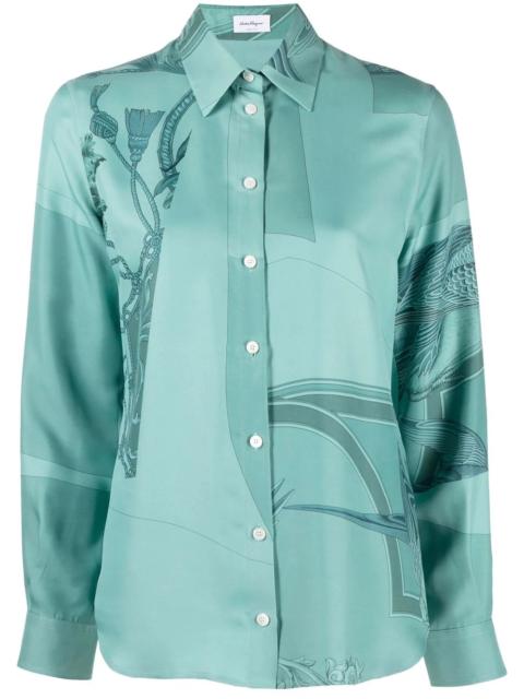 FERRAGAMO graphic-print silk shirt