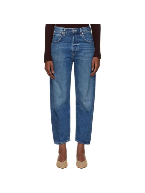 Citizens of Humanity Blue Dahlia Bow Leg Baby Roll Jeans