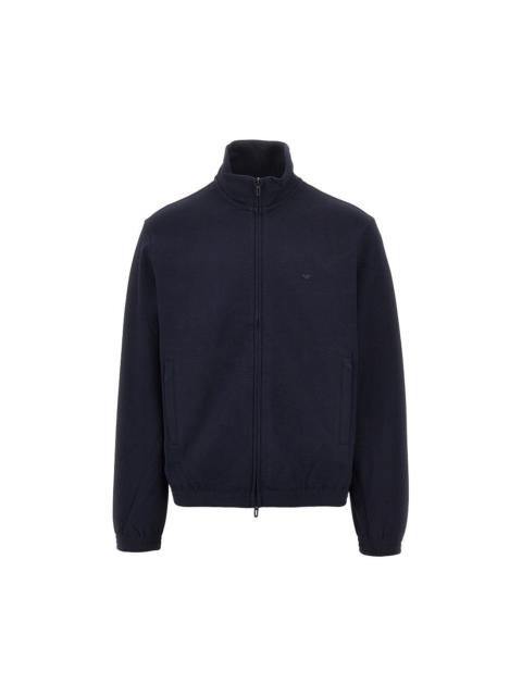 EMPORIO ARMANI PIQUET JERSEY FULL-ZIP SWEATSHIRT