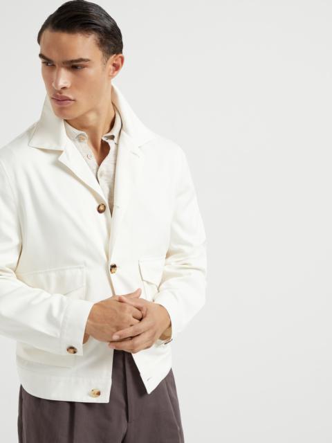 Délavé silk twill shirt-style outerwear jacket