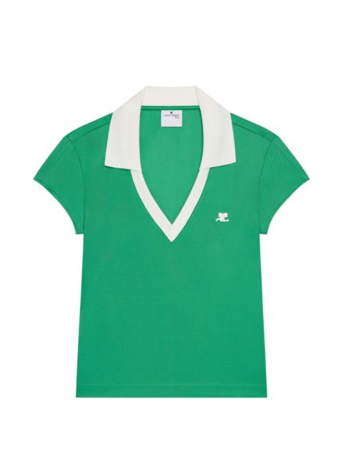 courrèges cropped V-neck T-shirt