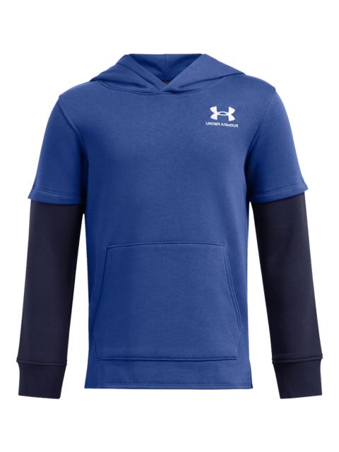 Under Armour Icon Fleece Jersey Hoodie GS "Tech Blue / Midnight Navy / White" 1386690 432