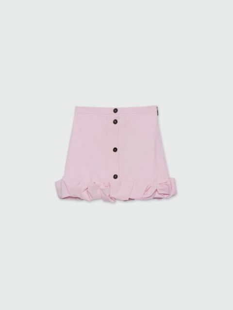 MSGM Pink wool miniskirt with ruffles