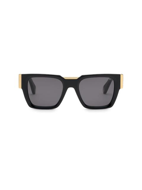 PHILIPP PLEIN logo-plaque square-frame sunglasses