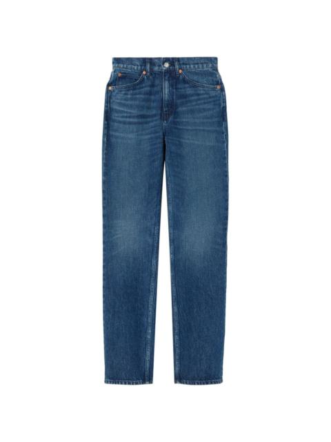 70's high-waist straight-leg jeans