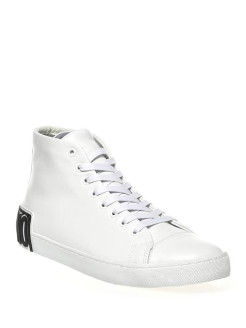 Men's Logo Leather High-Top Sneakers