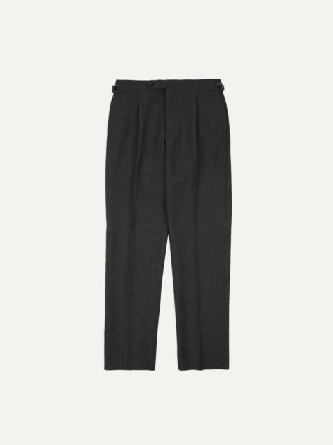 Drake's Grey Fresco® Wool Single Pleat Trouser